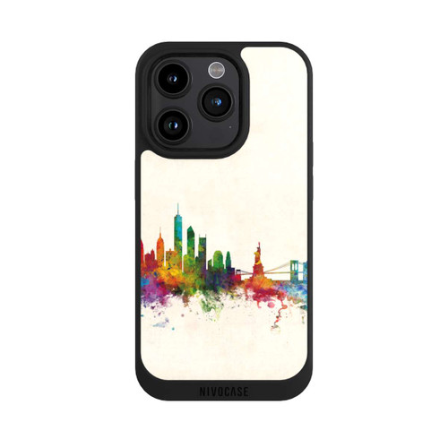 Apple iPhone 15 Pro NIVOpure New York Ligne d'horizon V2 arrière-plan vintage