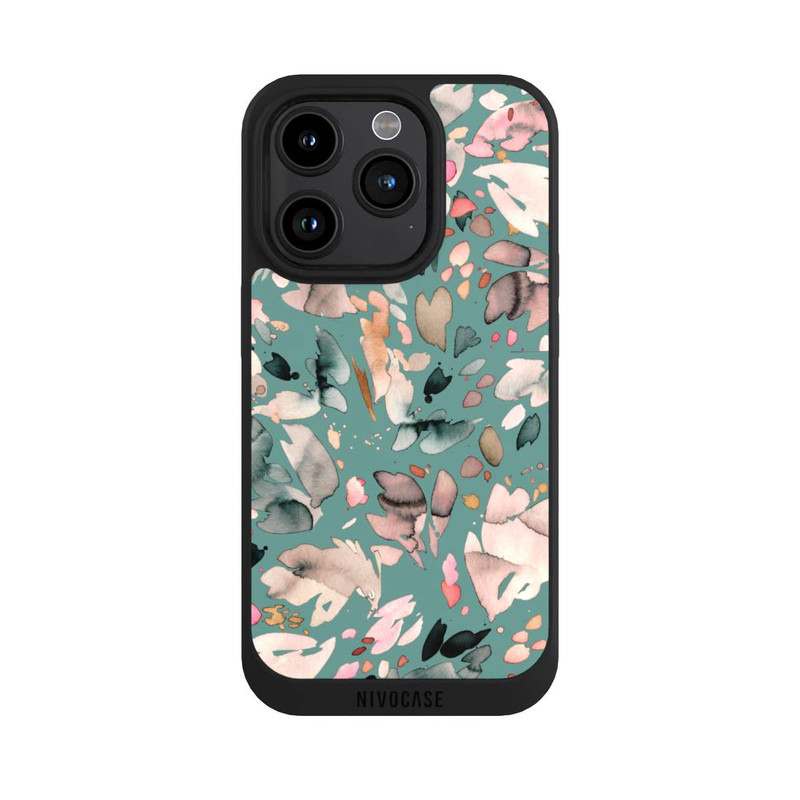iPhone 15 Pro NIVOpure Fleurs abstraites, pétales vert