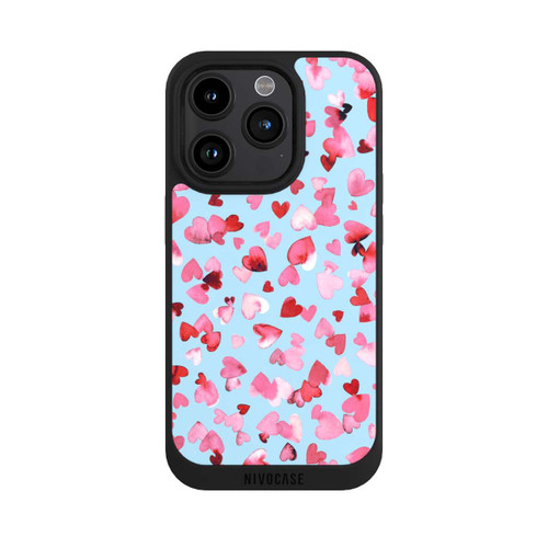 Apple iPhone 15 Pro NIVOpure Saint Valentin Amour Coeurs Rose Bleu