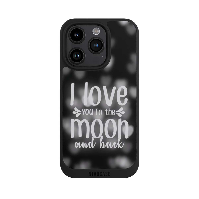 iPhone 15 Pro NIVOpure I Love You to The Moon And Back Black Hearts