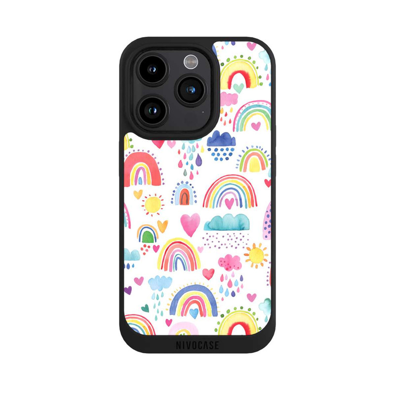 iPhone 15 Pro NIVOpure Schöne Regenbogen-Multi-Rot