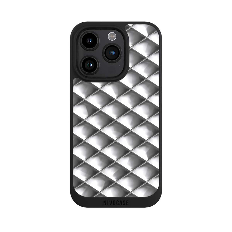 iPhone 15 Pro NIVOpure Carrés argentés Glamour