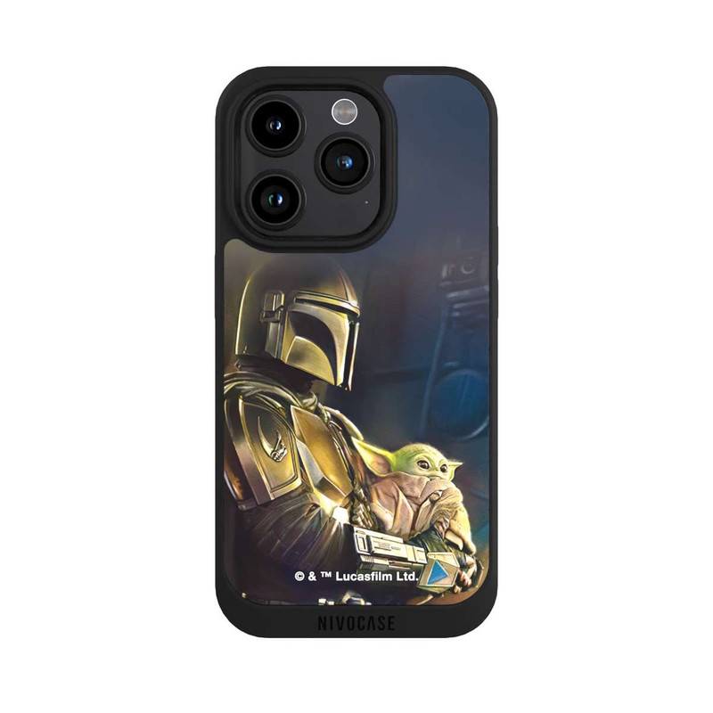 iPhone 15 Pro NIVOpure Mandaloriens et Grogu à l'intérieur du vaisseau