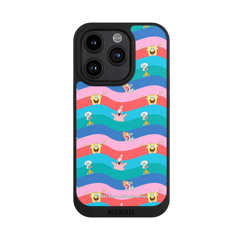 iPhone 15 Pro NIVOpure Spongebob Freunde Bunte Wellen