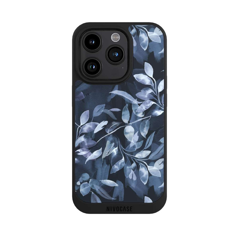 iPhone 15 Pro NIVOpure Watercolor Mystic Leaves Navy