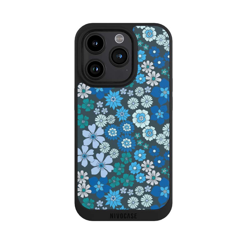 iPhone 15 Pro NIVOpure Blue Flowers DeinDesign