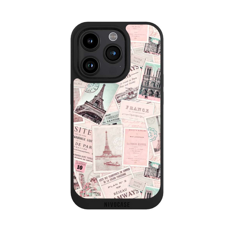iPhone 15 Pro NIVOpure Vintage Paris Postcards Pattern