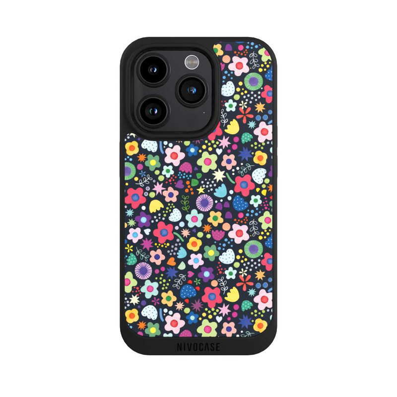 iPhone 15 Pro NIVOpure Psychedelic Flowers Multi Black