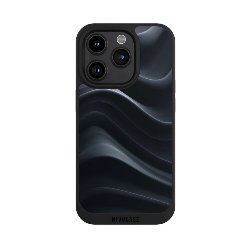 iPhone 15 Pro NIVOpure Black Waves Texture