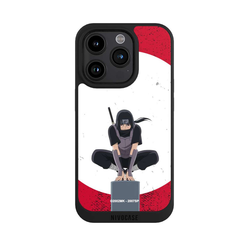 iPhone 15 Pro NIVOpure Itachi Uchiha Symbol Roter Hintergrund