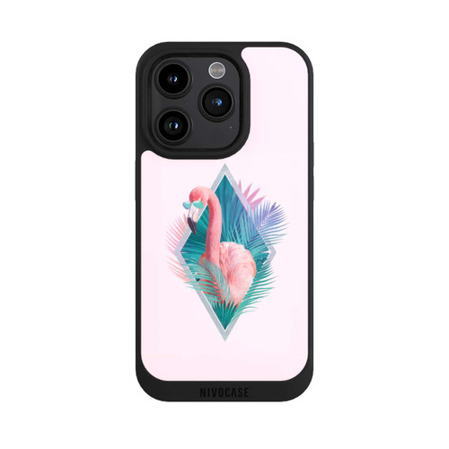 Apple iPhone 15 Pro NIVOpure Feuilles tropicales Flamant