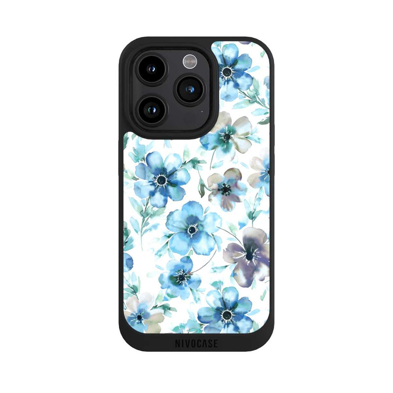 iPhone 15 Pro NIVOpure Blaues Blumenmuster Trendy