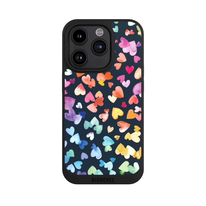 iPhone 15 Pro NIVOpure Coeurs de la Saint-Valentin noirs