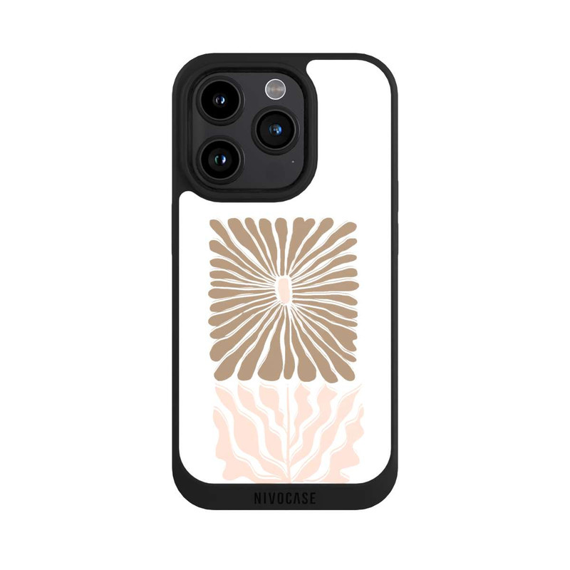iPhone 15 Pro NIVOpure Eckige Blume Hellbraun