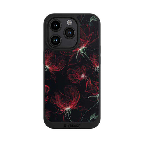 Apple iPhone 15 Pro NIVOpure Tapete mit roten Blumen