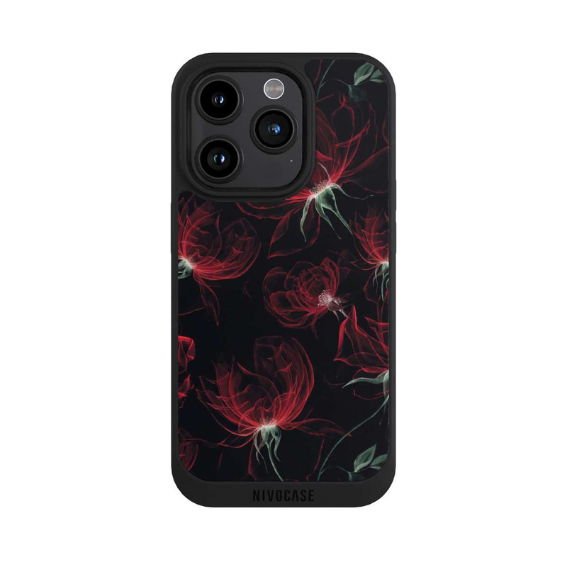iPhone 15 Pro NIVOpure Tapete mit roten Blumen