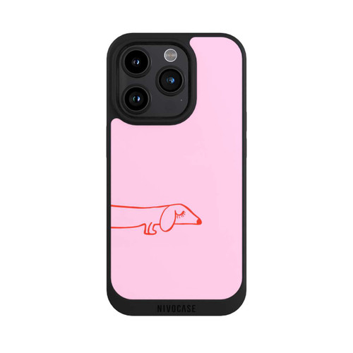 Apple iPhone 15 Pro NIVOpure Dachshund Illustration Pink