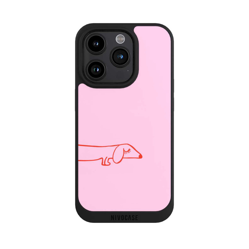 iPhone 15 Pro NIVOpure Dachshund Illustration Pink