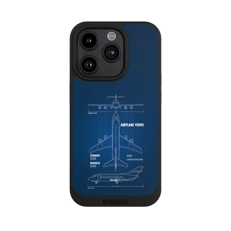 iPhone 15 Pro NIVOpure Flugzeug-Wireframe