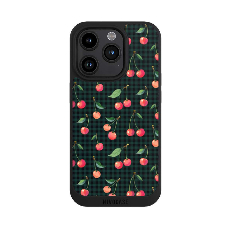 iPhone 15 Pro NIVOpure Cherries and Green Gingham