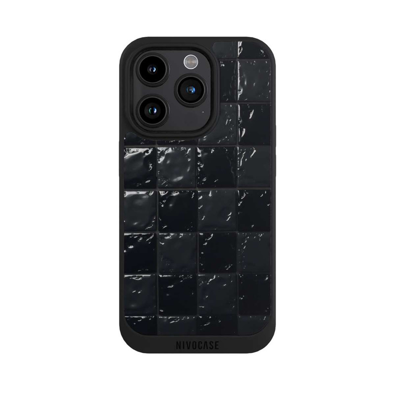 iPhone 15 Pro NIVOpure Black Tile Pattern look with AI