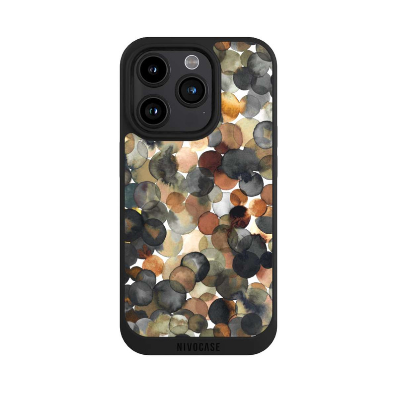 iPhone 15 Pro NIVOpure Watercolor Dots Brown Pattern