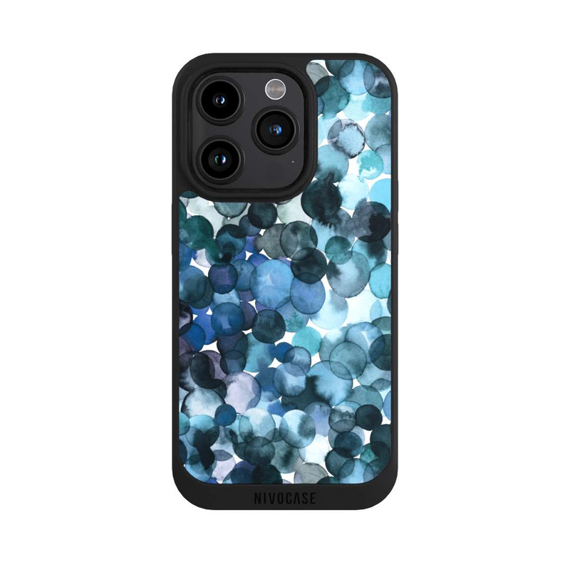 iPhone 15 Pro NIVOpure Watercolor Dots Blue Pattern