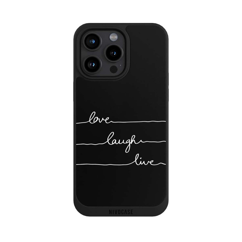 iPhone 15 Pro Max NIVOpure Love Laugh Live weiß/schwarz