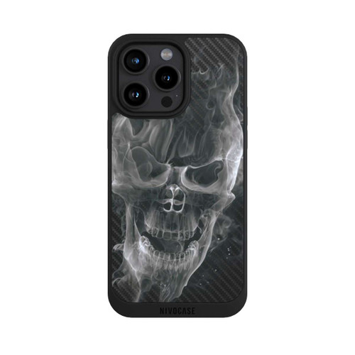 Apple iPhone 15 Pro Max NIVOpure rauchender Totenkopf Carbon