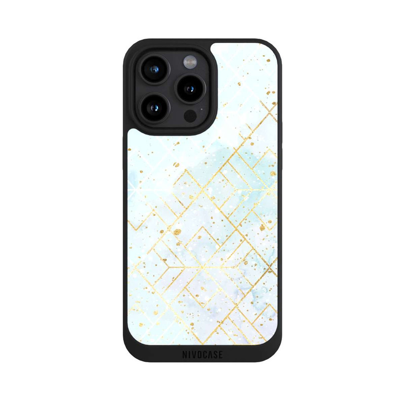 iPhone 15 Pro Max NIVOpure Marbre Pastel Motif de Maille