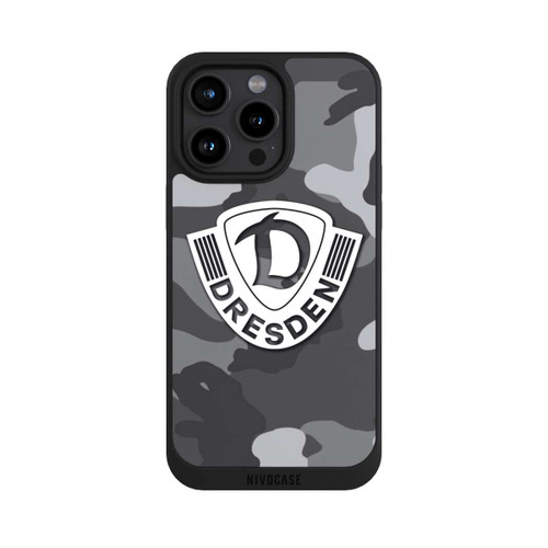 Apple iPhone 15 Pro Max NIVOpure Dresden Camouflage Grau - Dynamo Dresden