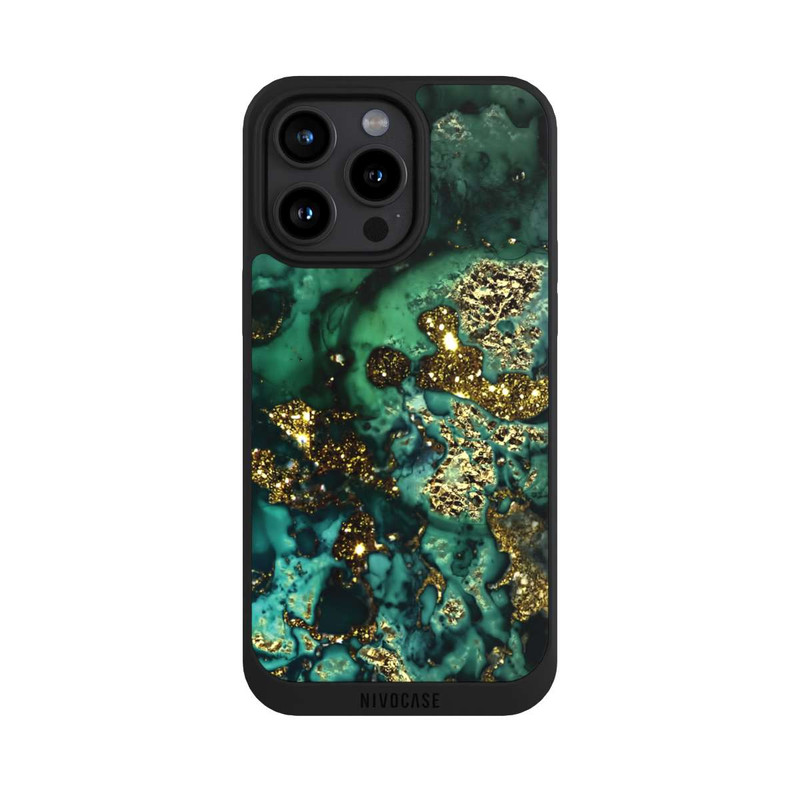 iPhone 15 Pro Max NIVOpure Cyan Glitter Marble Look