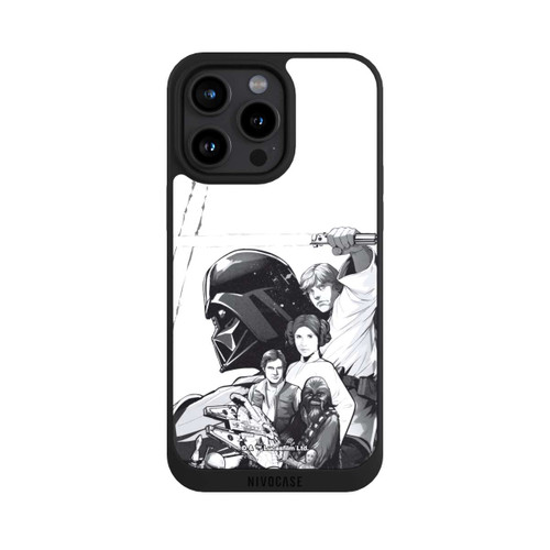 Apple iPhone 15 Pro Max NIVOpure Personnages StarWars - Noir et Blanc