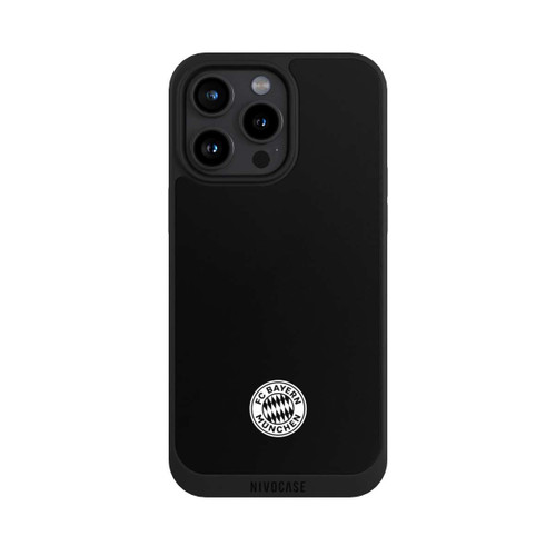 Apple iPhone 15 Pro Max NIVOpure Klassisches FCB Logo Klein - Weiß auf Schwarz