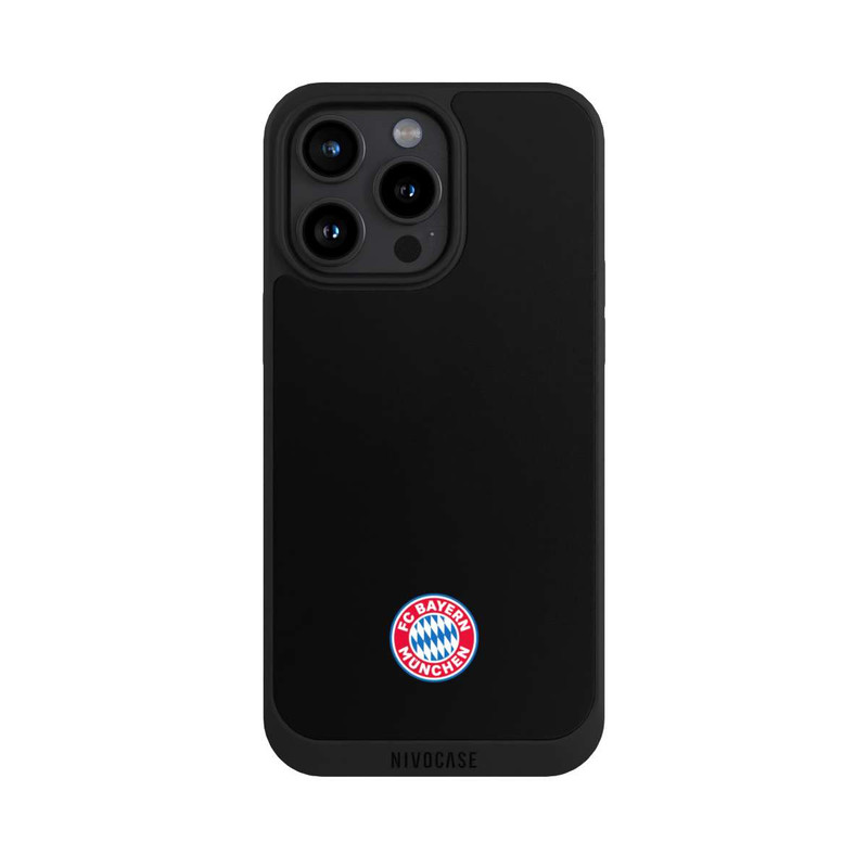 iPhone 15 Pro Max NIVOpure Logo FCB Classique Petit - Coloré sur Fond Noir