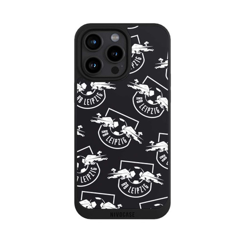 Apple iPhone 15 Pro Max NIVOpure Logos RB Leipzig Weiß auf Schwarz