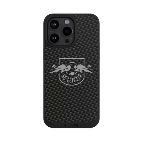 Apple iPhone 15 Pro Max NIVOpure Graues RB Leipzig Logo auf Carbonoptik