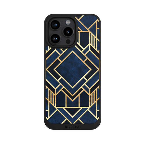 Apple iPhone 15 Pro Max NIVOpure Kunst Deko Blau Golddruck