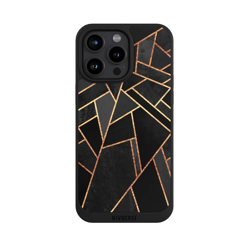 iPhone 15 Pro Max NIVOpure Schwarze Nacht Gold Druck