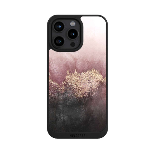 Apple iPhone 15 Pro Max NIVOpure Pink Sky Dust Gold Print