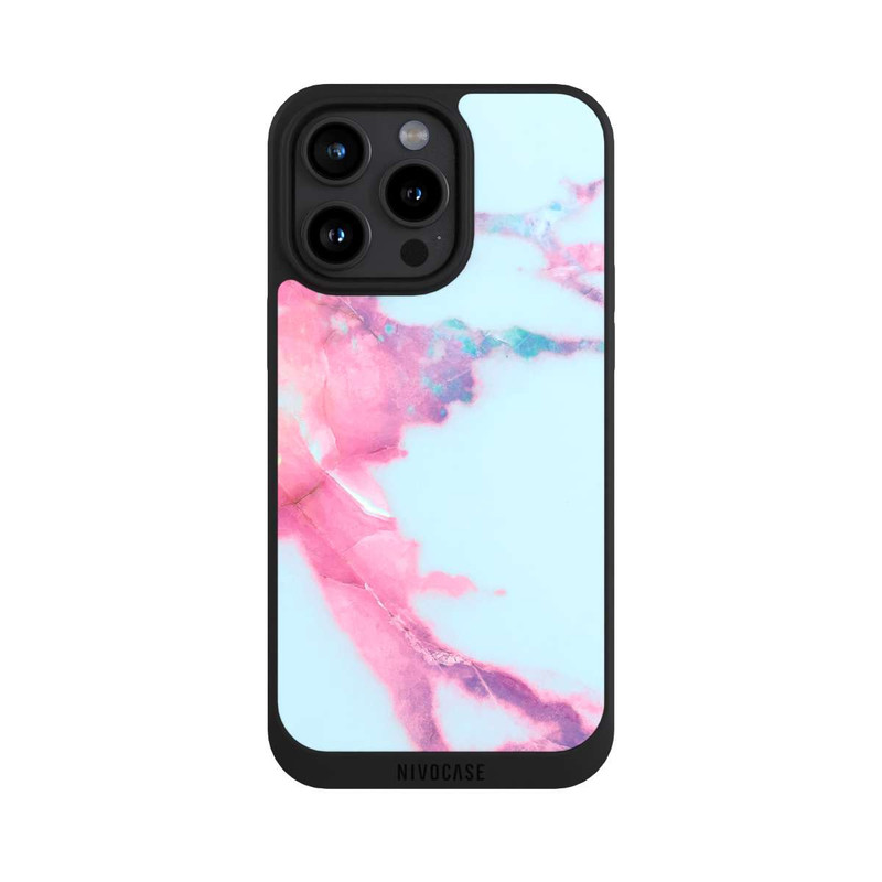 iPhone 15 Pro Max NIVOpure Hellblauer schillernder Adermarmor
