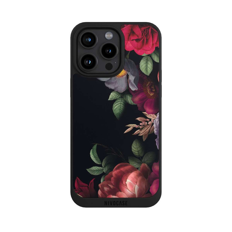 iPhone 15 Pro Max NIVOpure Blumen Auf Schwarz