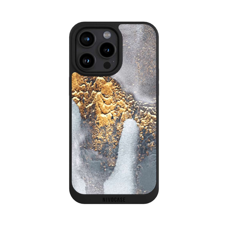 iPhone 15 Pro Max NIVOpure Look béton doré pailleté