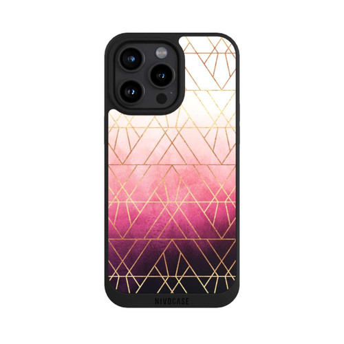 Apple iPhone 15 Pro Max NIVOpure Pink Ombre Dreiecke Golddruck