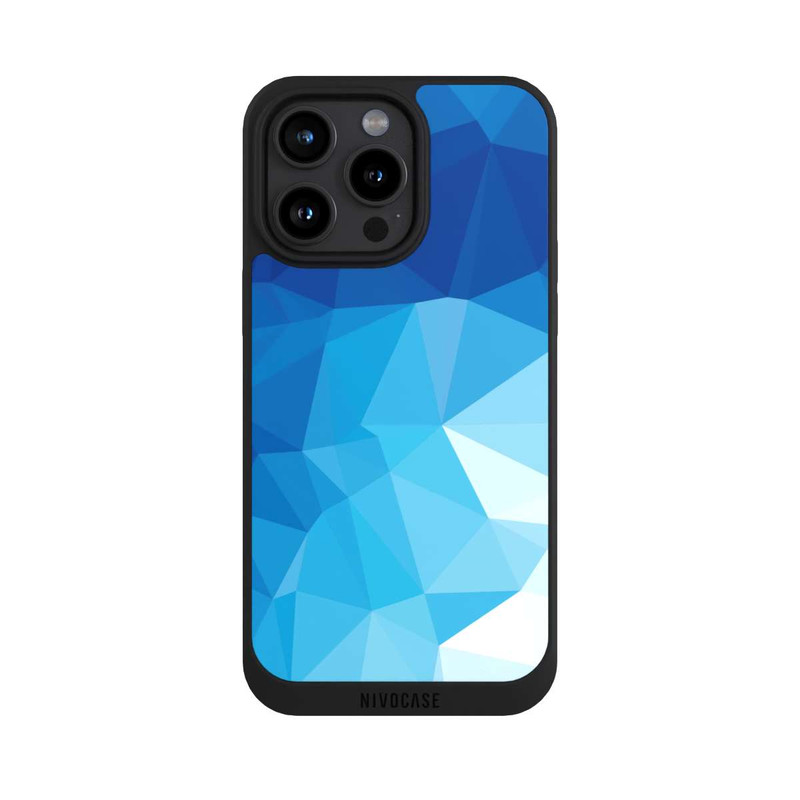 iPhone 15 Pro Max NIVOpure Mosaïque Polygonale Bleue