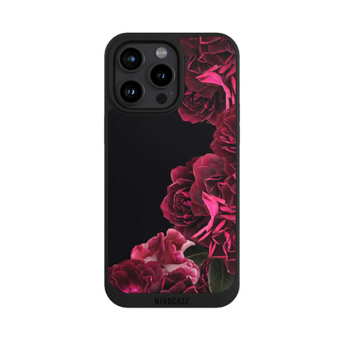 Apple iPhone 15 Pro Max NIVOpure Roses Vintage sur Fond Noir