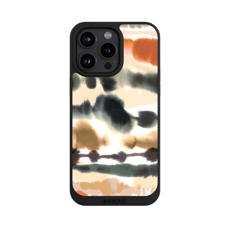 iPhone 15 Pro Max NIVOpure Weiche nautische Aquarelllinien Orange