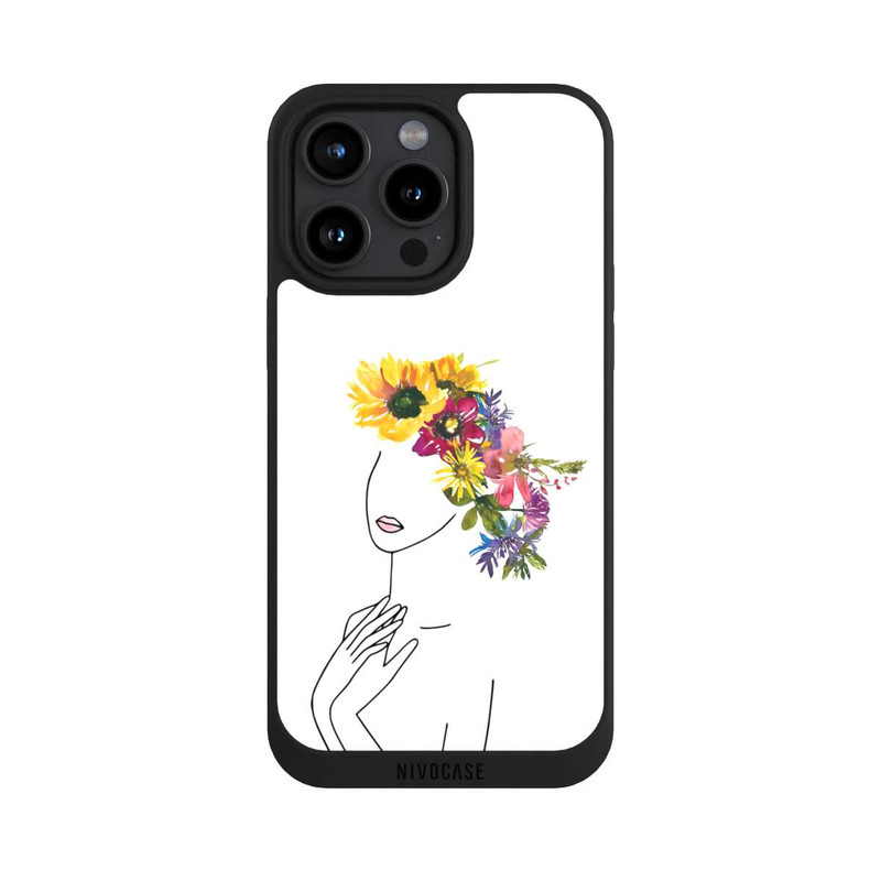 iPhone 15 Pro Max NIVOpure Line Art Woman flowercrown