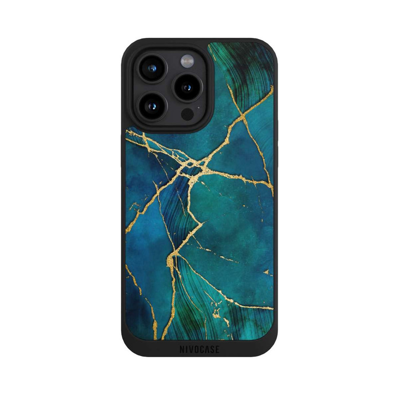 iPhone 15 Pro Max NIVOpure Mineralischer Glamourlook Blaugold