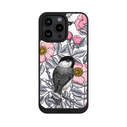 Apple iPhone 15 Pro Max NIVOpure Mésanges et rosier sauvage